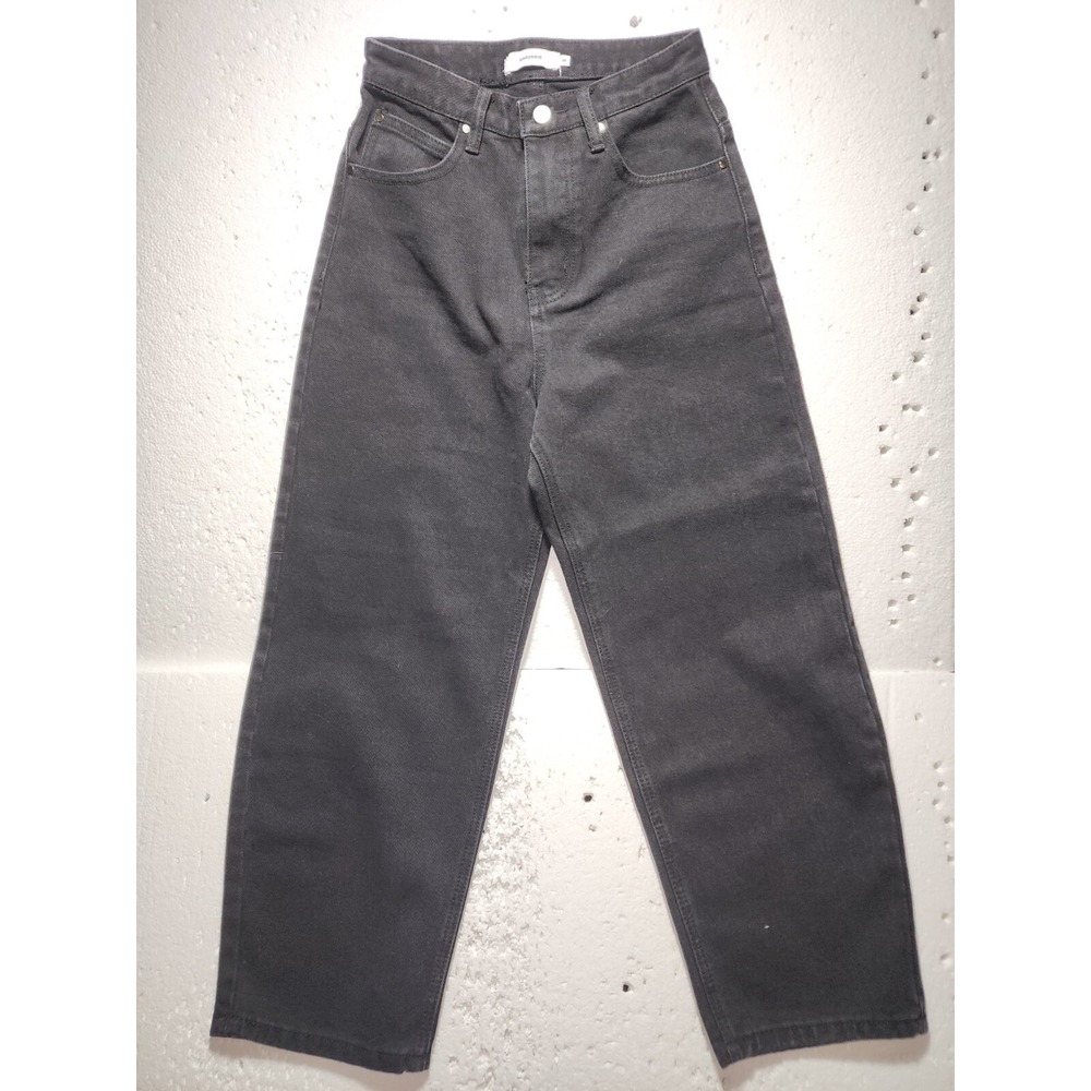 Maronnie Pants Women Small Black  Denim Jeans Button Zip Straight Pockets